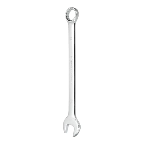 Image of sourcing map Combination Wrench 22mm Metric 12-Point Box and Open End CR-V Steel Double Ended Spanner Tool for Automotive Pipe Furniture Machinery DIY Repair, Silver White