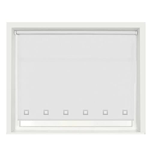Image of 100% Polyester Square Eyelet Trimmable Daylight Roller Blinds (120cm Wide x 165cm Drop, White)