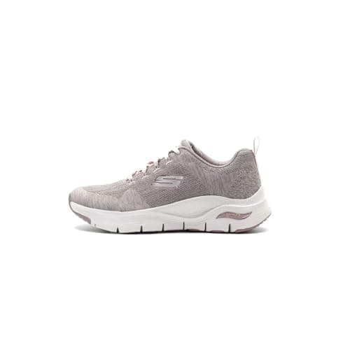 Image of Skechers Women's Arch Fit Comfy Wave Sneaker, Dark Taupe Knit/Trim, 6 UK