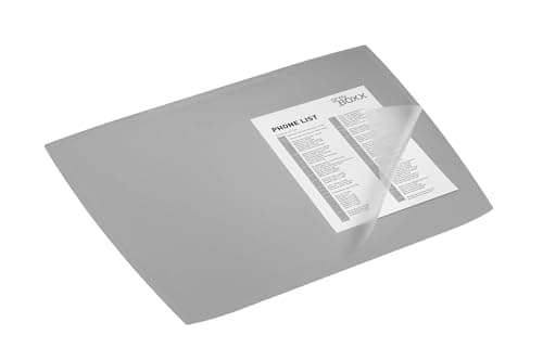 Image of Durable Artwork Desk Mat - 59 x 47cm - Grey - Easy to Clean Desk Pad - Includes Transparent Overlay - Made of Polypropylene