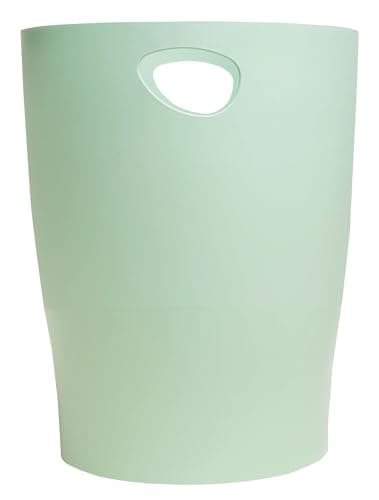 Image of Exacompta - Ref 45380D - 1 Waste Paper Bin with Handles ECOBIN Autentik - Large Capacity 15 L - Dimensions 26.3 x 26.3 x 33.5 cm - Office or Home - Sage Green