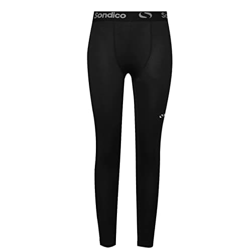 Image of Sondico . Boys Core Baselayer Tights Elasticated Waistband Age 3-13 (Black, 7-8)