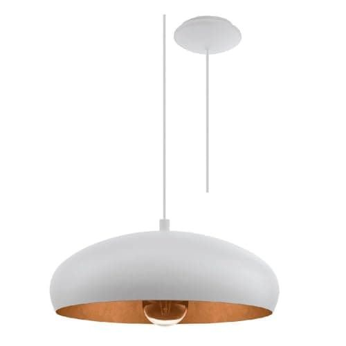 Image of Britalia BR94606 Matt White & Copper Inner Vintage Round Dome Ceiling Pendant 40cm Diameter