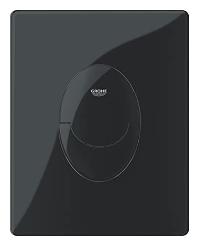Image of GROHE Start Flush Plate – Toilet Wall Plate for Concealed GD2 Cisterns (Made of ABS, Water Saving Dual Flush with Start & Stop Activation, Vertical Installation), Size 156x197mm, Gloss Black, 38964KV0