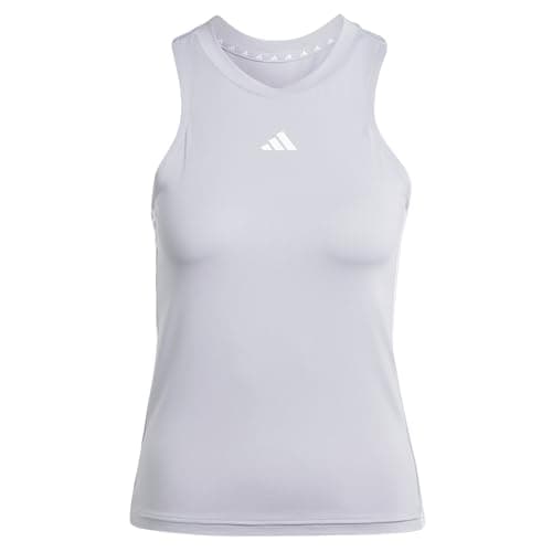 Image of adidas Women's AEROREADY Train Essentials Regular 3-Stripes Tank Top, Glory Grey/White, M