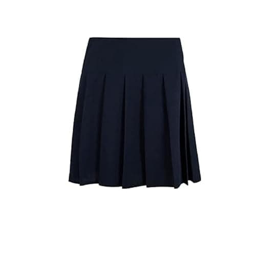 Image of RASH ACCESSORIES School Girls Ladies Women All Round Pleated Zip Drop Waist Skirt Available Women UK Size 10 to 20 (Size-14, Navy)