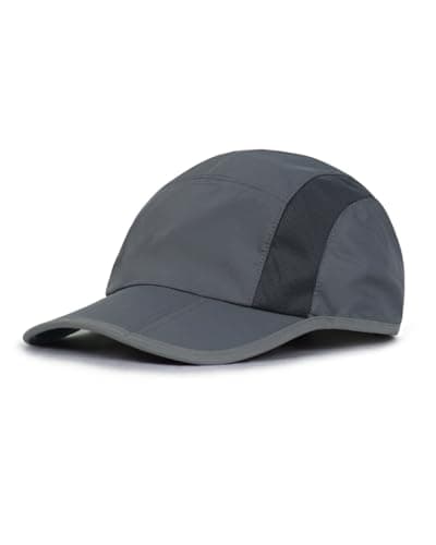 Image of Zylioo XL/XXL Running Caps Large Heads Baseball Cap Folding Sun Cap with Reflective Quick Dry Lightweight for Sport Outdoor Dark Gray