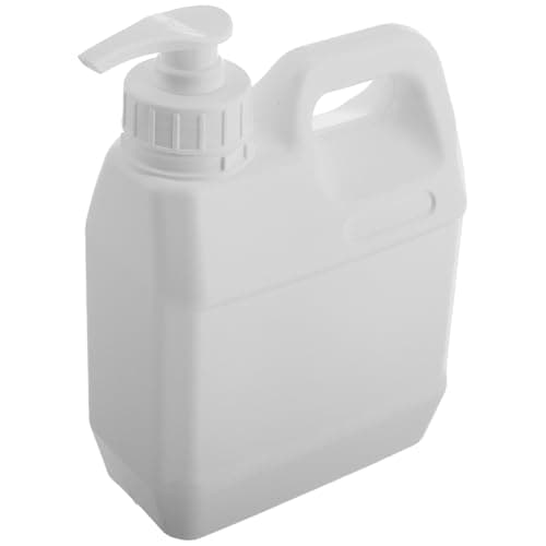 Image of PACKOVE Liquid Dispenser Jug 2L Plastic with Pump Lid and Handle, Refillable Shower Gel and Shampoo Bottle for Bathroom and Travel Use