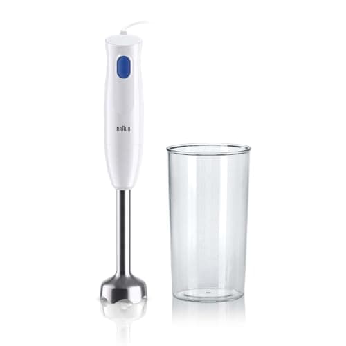 Image of Braun MultiQuick 1 Hand Mixer MQ10.001M, Lightweight Mixer with EasyTwist Technology, One Speed, 600ml Beaker Included, 450W, White
