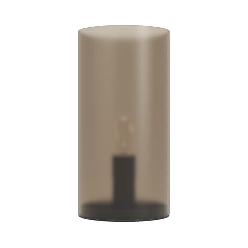 Image of Eglo Table lamp Geo, Cylindrical Bedside lamp, Room Decoration Bedroom, Elegant Living Room Lighting, Glass and Plastic in Sand Colour, E14 Socket, Ø 10 cm
