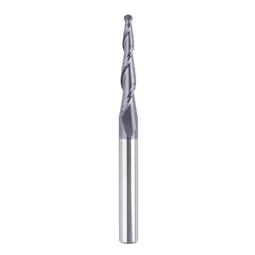Image of SpeTool Tapered Ball Nose End Mill, TiAlN Coated Solid Carbide CNC Router Bit for 3D Carving and Engraving, R1.5mm Tip, 30.5mm Flute, 6mm Shank Woodworking & Metal Tool