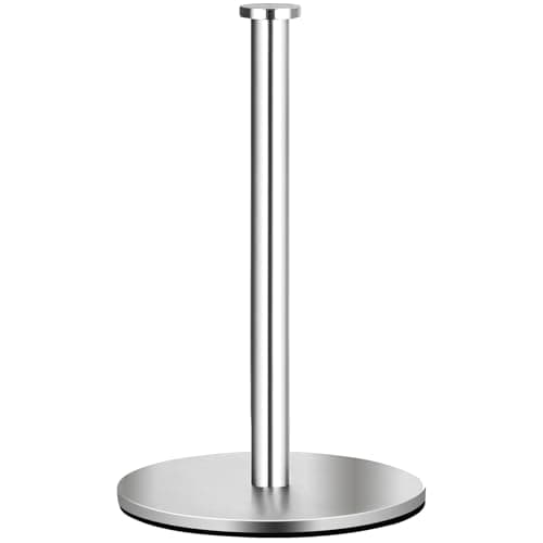 Image of Kitchen Roll Holder Free Standing, OBODING, Stainless Steel Paper Towel Holder Countertop for Kitchen and Bathroom Organization and Storage, for Standard and Large Size Rolls (Silver)