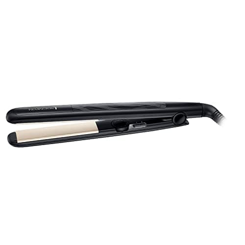 Image of Remington Ceramic Hair Straightener - Slim longer length 110mm floating plates with Anti-static/Tourmaline Ionic coating for smooth glide, Fast 15 second heat up, Heat proof pouch, Up to 230°C, S3500