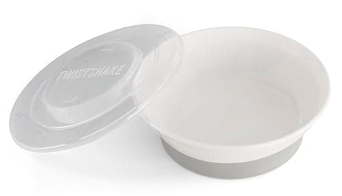 Image of Twistshake Baby Bowl with Airtight Lid | BPA-Free | 6 Month+ Baby Feeding Plate | Food Training Plate for Kids | Food & Cereal | Learning Bowl for Kids | White
