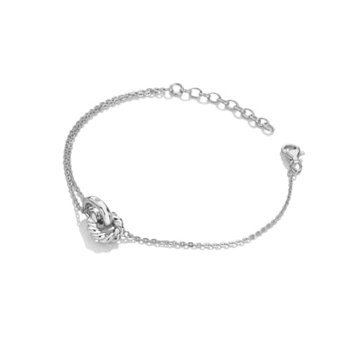 Image of Hot Diamonds Willow Rope Sterling Silver and Diamond Bracelet | 925 Sterling Silver Rope Chain Bracelet with Real Hand Set Diamond | Jewellery Gift for Her with Gift Wrap Included