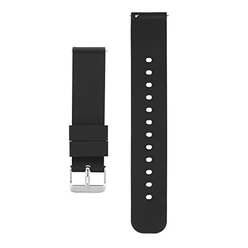 Image of cobee Silicone Watch Bands - Quick Release Waterproof Soft Rubber Replacement Straps with Silver Plated Stainless Steel Buckle (20mm-Black)