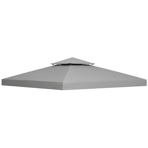 Image of Outsunny 3 x 3(m) Gazebo Canopy Roof Replacement Top Cover Spare Part Light Grey (Top Cover Only)