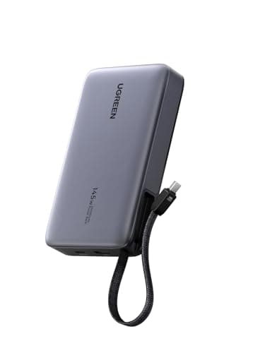 Image of UGREEN Nexode Power Bank 20000mAh 145W Fast Charging with Built-in USB C Cable, 3-Port Laptop Portable Charger 80W Input Battery Pack Compatible with Dell, HP, ASUS, iPad, iPhone Air/17/16