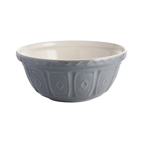 Image of Mason Cash Cane Grey Mixing Bowl | 2 Litre Capacity | 24cm Earthenware Bowl with Classic Pattern Design | Dishwasher Safe | Ideal for Baking, Pastry, Cakes, Cookies & Family Baking