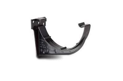 Image of POLYPIPE RR109 Black Fascia Brackets 112mm Half Round guttering System (Pack of 3)