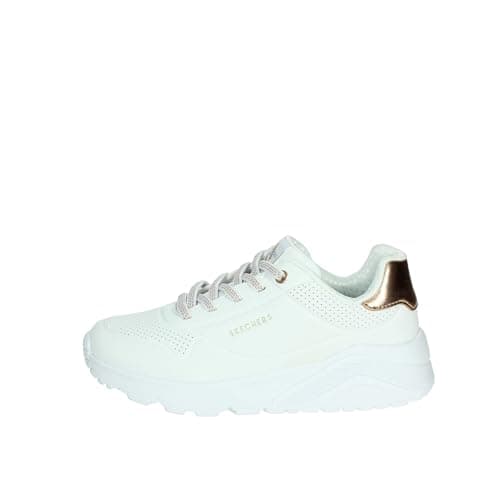 Image of Skechers Girl's Uno Lite Sneakers, White Synthetic/Trim, 11.5 UK Child