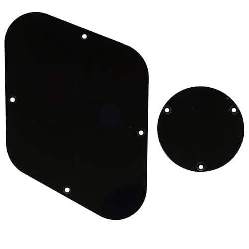 Image of Musiclily LP Control Back Plate and Rear Toggle Switch Cover Set for USA Les Paul Electric Guitar, 1Ply Black