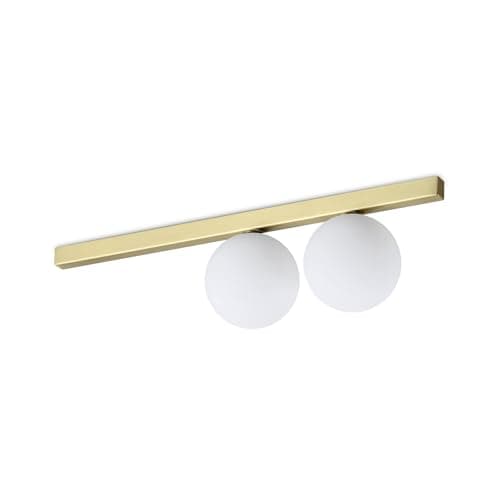 Image of Ideal Lux Binomio 2 Light Globe Ceiling Light Brass