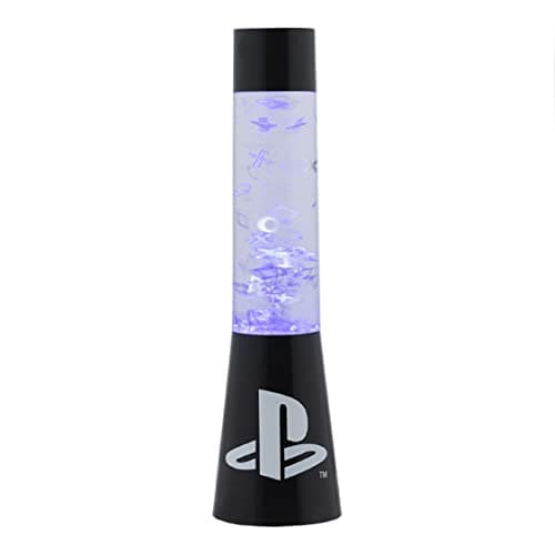 Image of Paladone PlayStation Glitter Liquid Flow Lamp with Floating Controller Icons - Officially Licensed Sony Merchandise, Game Room Night Light Bedroom Decor
