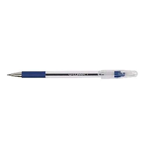Image of Q-Connect Grip Stick Ballpoint Pen Medium Blue (20 Pack)