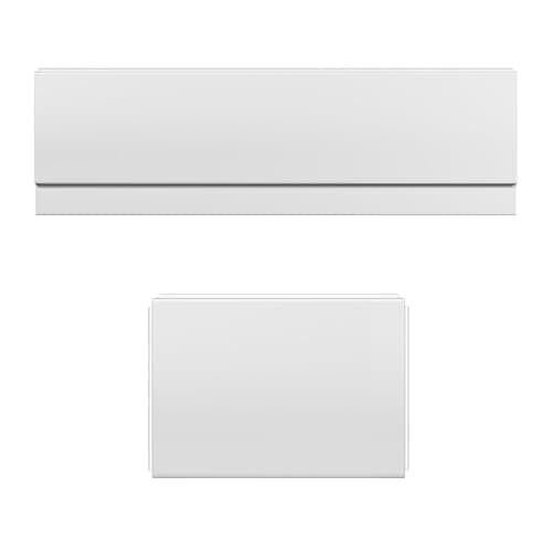 Image of Nes Home 1700mm Modern High Gloss White Front & End Bath Panel Acrylic Bathroom