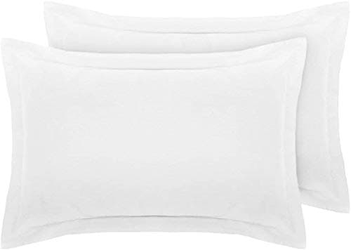 Image of White Pillow cases 2 Pack 100% Egyptian Cotton Pillow Covers 800 Thread Count Sateen Super Soft Hotel Quality Pillowcases, 2 Oxford Pillow Cases - White