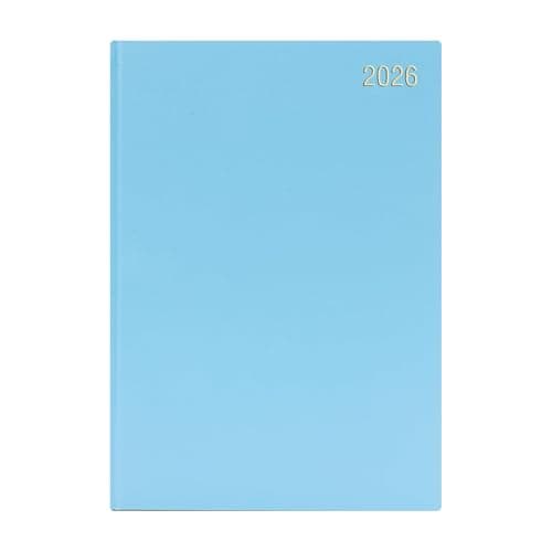 Image of Precious 2026 A4 One Day to a Page Diary with Full Page of Saturday & Sunday Hardback Cover Planner Organiser Diary (Sky Blue)