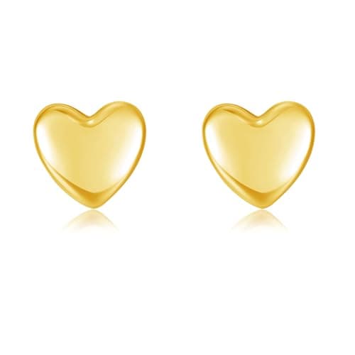 Image of Estrellique 925 Silver Small Heart Stud Earrings, Hypoallergenic Cartilage Sleeping Earrings, 5mm Simple Jewellery Gift