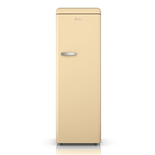 Image of Swan Retro Tall Larder Fridge with 337L Capacity, 5 Glass Fridge Shelves, 1 Chrome Wine Rack, 6 Door Shelves, 1 Salad Crisper, Cream, SR11050CNE