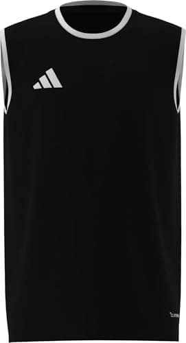 Image of adidas Unisex Kids Entrada26 Sleeveless Jersey Kids, Black/White, 9-10 Years
