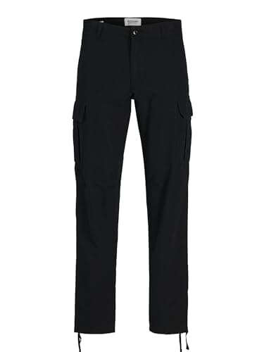 Image of JACK & JONES Mens Barkley Cargos Trousers Black 30W / 32L