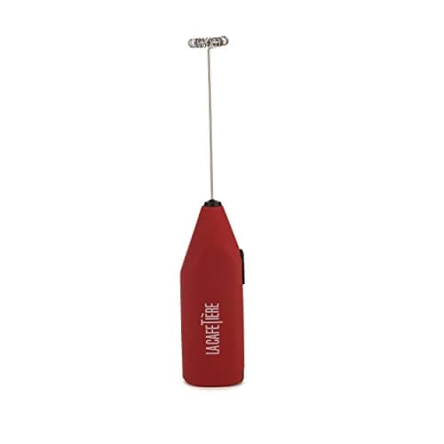 Image of La Cafetière Handheld Milk Foamer - Easy-to-Use Portable Electric Milk Frother Stainless Steel Coil Barista-Style Coffee at Home - Red, One Size