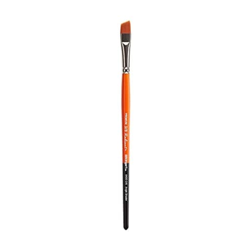 Image of KINGART Premium Radiant 6400-3/8 Angular Shader Series Artist Brush, Synthetic Taklon Hair, Short Handle, for Acrylic, Oil and Watercolor Painting, Size 3/8"