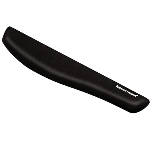 Image of Fellowes PlushTouch Keyboard Wrist Rest with Microban Protection - Ergonomic Wrist Support with Non Slip Rubber Base for Computer Laptop and Home Office - Black