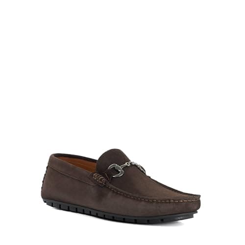 Image of Dune London Mens BRACKON Snaffle Trim Suede Loafers Size UK 10 Suede Moccasins Brown