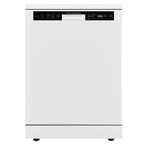 Image of Russell Hobbs Freestanding Dishwasher, Class D, 14 Place Settings, 6 Wash Programs, 24-Hour Delay Start, Auto Door Open, 1 x Height Adjustable Basket and Mini Cutlery Tray in White, RH60DW00D2W