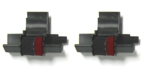 Image of (2 pack) Sharp EL-1750V Sharp EL-1801V Calculator Ink Roller, Black and Red, Compatible, IR-40T