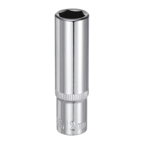 Image of sourcing map 6-Point Socket 3/8" Drive 12mm Deep 2.44" Length 45# Steel Metric Square Drive Sockets Polishing Chromed Sockets for Car Repair Mechanical Maintenance Home Use