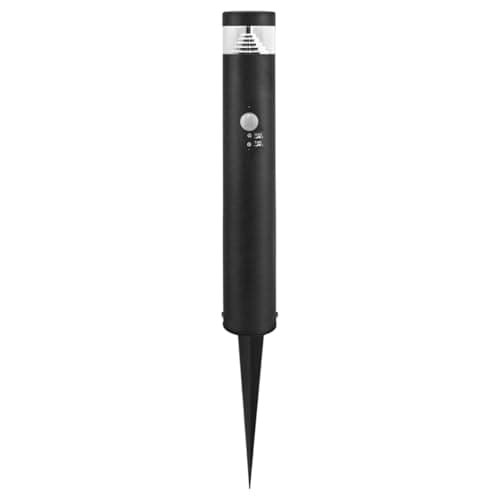 Image of Long Life Lamp Company Black Outdoor Garden LED Bollard Post PIR Sensor Ground Spike Light Cool White IP54 ZLCA-06