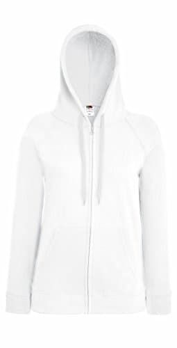 Image of Fruit of the Loom Womens Fit Full Zip Hoodie Sweatshirt White x_s