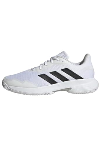 Image of adidas Men's CourtJam Control Tennis Shoes, Cloud White/Core Black/Matte Silver, 7 UK