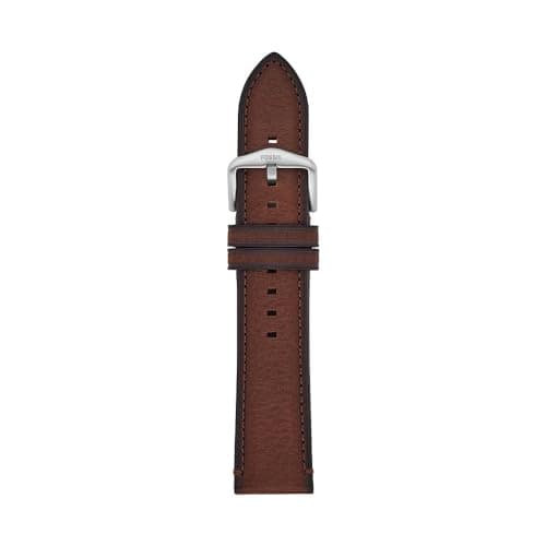 Image of Fossil S221498 Men's 22 mm LiteHide Leather Brown Watch Strap, Brown, 22 mm, Casual