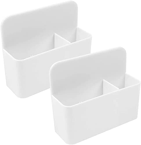 Image of Haisheng 2PCS Magnetic Marker Box Magnetic Marker Box Whiteboard Pen Magnetic Holder for Whiteboards Fridge School Locker Office(12×10×4cm,White)