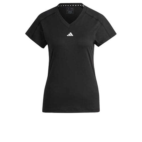 Image of adidas Women's AEROREADY Train Essentials Minimal Branding V-Neck Tee, Black, M