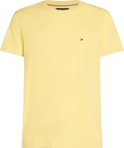 Image of Tommy Hilfiger Men’s Short Sleeve Round Neck Seasonal Solid T-Shirt, Yellow (Citronella), XL